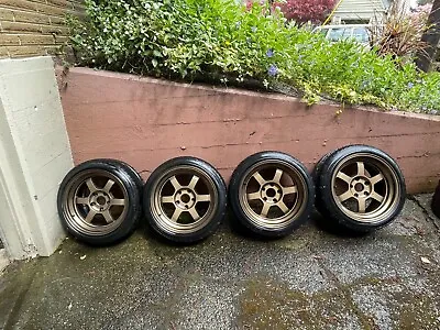 4 Volk TE37V 16x9 Wheels - Bronze - 5x114.3 Aggressive Offset  • $3000