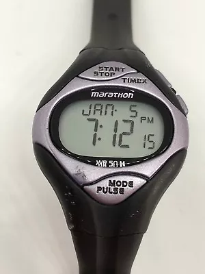 Working Ladies Black And Purple Marathon By Timex Digital Sports Watch AZ • $16