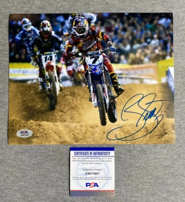 MOTOCROSS RACING JAMES BUBBA STEWART AUTOGRAPH 8x10 PHOTO YAMAHA PSA/DNA AM77987 • $79.95