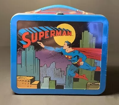 VINTAGE 1998 SUPERMAN 1950s Style Mini Tin HALLMARK SCHOOL DAYS Lunch Box 6  • $9