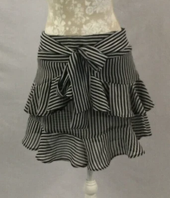 £8 • Buy Womens Topshop Black & White Striped Rara Mini Skirt Size 12- LM10