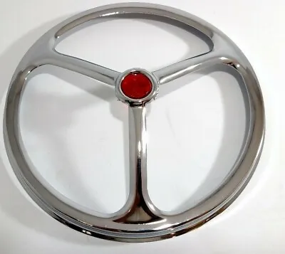 Single Red Dot 7 Inch Chrome Headlight Covers Lucas Tri Bar  • $17.99