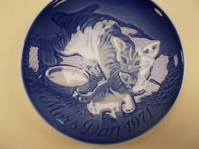 B&G Copenhagen Porcelain Mors Dag Plate Mothers Day 1971 Supports Cat Rescue • $8