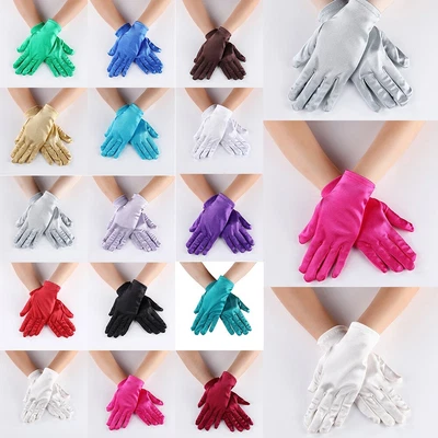 £7.74 • Buy Women Gloves Evening Home Costume Dance Prom Satin Short Accessories Smooth