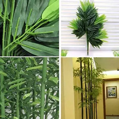 $4.32 • Buy Outdoor Home Decor Lastic Artificial 10 Bamboo Leaf Green Tree Plants U3I6