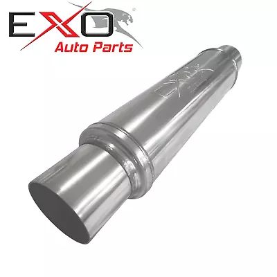 $84.99 • Buy 2.5  Inch Race Muffler Car Exhaust Stainless Steel 4  Body X 14  Body Length