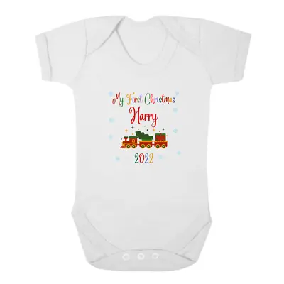 Second Ave Personalised First Christmas Baby Grow Vest White Babygrow • £8.49