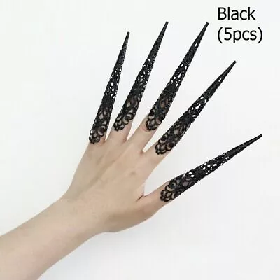 5x Metal Long Nail Rings Fingernails Cosplay Dance Props Chinese Style Retro Kit • $21.64