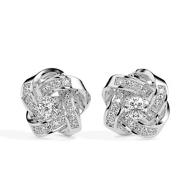 Modern Glam: 925 Sterling Silver WhiteGold Plated Stud Earring For Stylish Women • $57.69