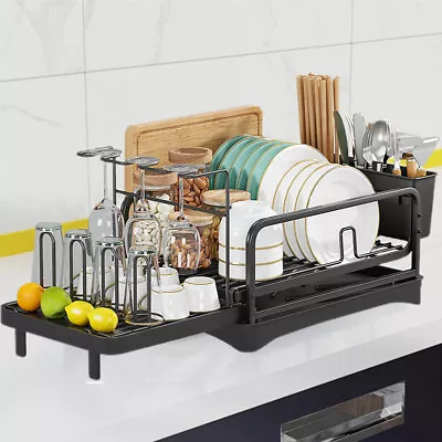 Bvcari Dish Drying Rack Extendable Dish Drainer Ideal For Small Kitchens Compact • $23.39