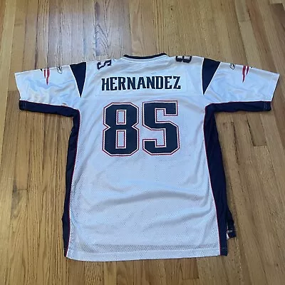 Aaron Hernandez #85 New England Patriots Jersey Size XL Reebok - White - RARE • $255