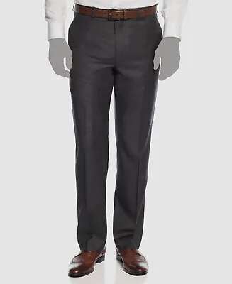 $145 Ralph Lauren Men's Gray Wool Flat-Front Trousers Dress Pants 36W 30L • $41.18