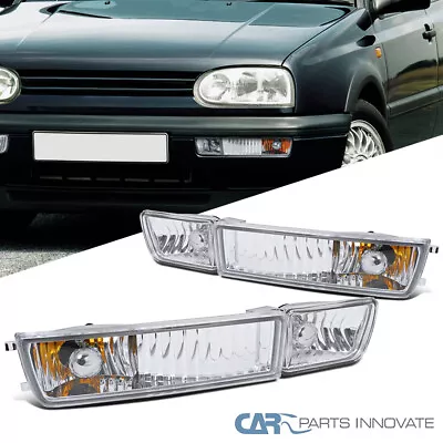 Fit 1993-1998 VW MK3 Golf Jetta Cabrio Bumper Fog Lights Driving Lamp Left+Right • $39.95