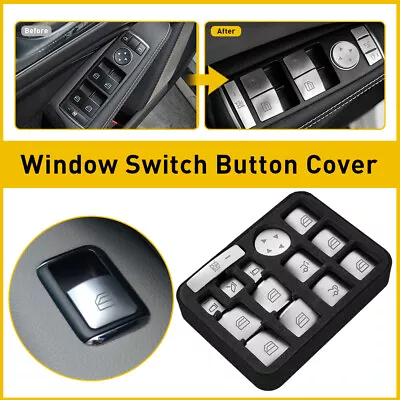 14 Pcs Car Door Window Switch Button Cover Silver For Mercedes-Benz C CLA GLA • $12.99