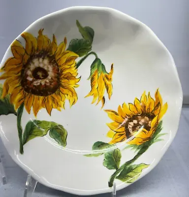 Maxcera Salad Serving Bowl Sunflower Yellow  Large Dish 8 1/4      New • $21.84