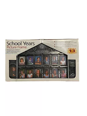 School Years School House Metal Picture Frame 13 Photos K-12 Wall Or Easel Stand • $15