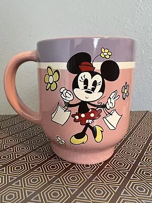 DISNEY Store Minnie Mouse Yoo Hoo! Coffee Mug Cup Pink Purple Shopping. • $10