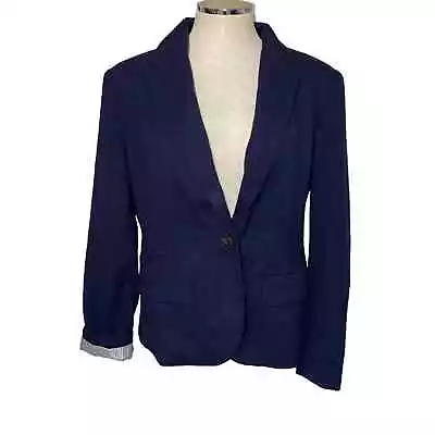 Merona Button Front Wool Blend Blazer Navy Blue Women's Size 16 NWOTs • $34.95