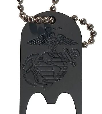 USMC United States Marine Corps Dog Tag Bottle Opener On Chain Preowned • $3.49