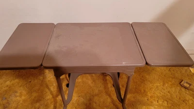 $76 • Buy Vintage Metal Typewriter Table With Drop Leaves On Casters