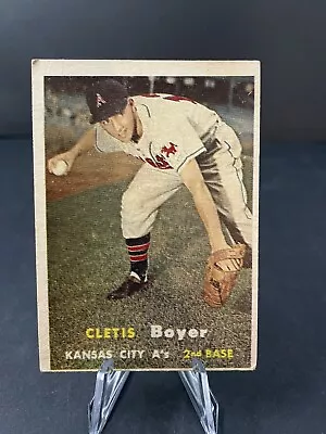 1957 Topps #121 Clete Boyer Rookie VGEX Kansas City Athletics Baseball Card • $6.99