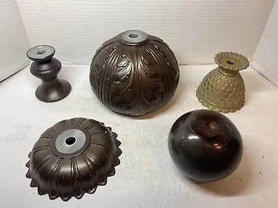 Vintage Lot Of Mixed Material Chandelier Lamp Light Fixture Parts • $28.95