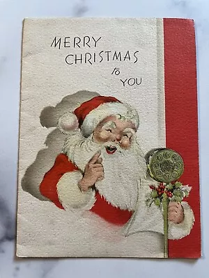 Vintage Christmas Greeting Card Santa Claus Nat’L PTG Co. 352 C Made In USA • $3.50