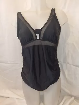 Gorgeous Black Sheer Panel Maternity Swimming Bathing Costume Suit Size M • £9.99