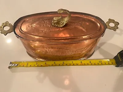 $149.95 • Buy Rare Vintage Unique Copper Brass Fish Poacher Pan