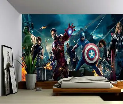 Photo Wallpaper Wall Mural Woven Self-Adhesive Art Avengers Marvel Iron Man M05 • $46.40