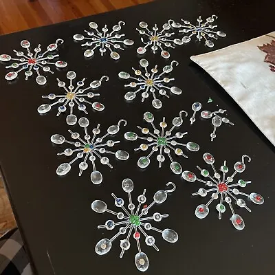 VTG Starburst Plastic Christmas Ornaments (10) • $9.99