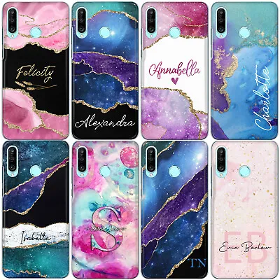 £6.99 • Buy Personalised Initial Phone Case For Huawei P40/P30 Marble Galaxy Star Hard Cover