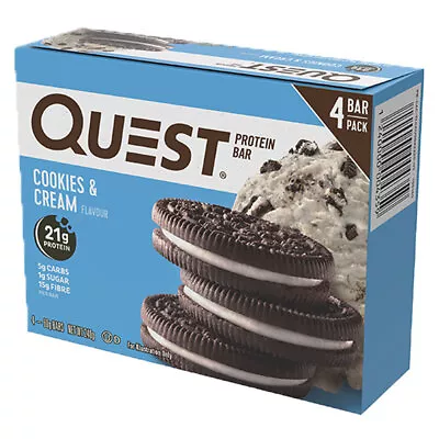 4pc Quest 60g Protein Bars Cookies And Cream Health/Fitness Gym/Training Food • $20