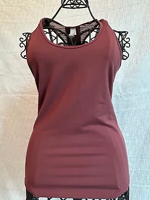 Athleta Tank Top Medium Bakasana Maple Red Racer Back Mesh Back • $15