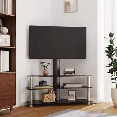  Corner TV Stand 3-Tiers For 32-70 Inch Universal Cantilever TV Floor H5W0 • £128.94