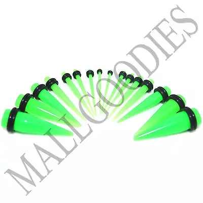 V036 Acrylic Neon Green Stretchers Tapers Expanders 8 6 4 2 0 00G Gauge Plugs • $5.95