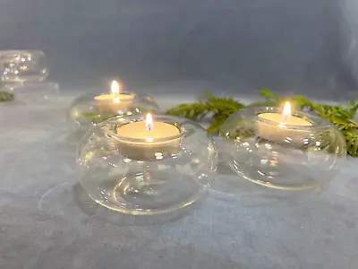 Vintage Villeroy & Boch Store Clear Glass Tea Light Candle Holders RARE • $19.95