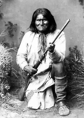 Native American Geronimo Apache Warrior 1886 Print Poster Wall Art Picture A4 + • £4.89