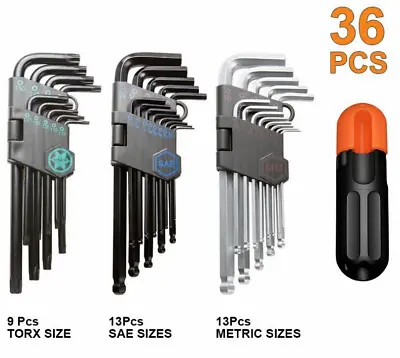 36PCS Hex Allen Wrenches Set Hex Key Set Torx Star Key Set SAE & Metric • $19.99