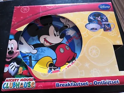 Disney Mickey Mouse Club House Ceramic 3 Pieces Dinner / Breakfast Set New Boxed • £13.99