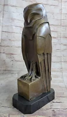 Superb Art Deco Owl Bronze Statue Dali Marble Base Sculpture Hotcast Artwork • $199.50