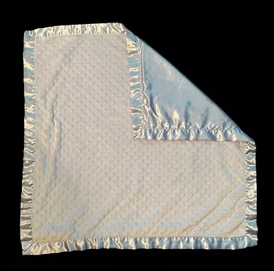 Mudpie Mud Pie Baby Blanket Blue Minky Dot Satin Edge Security 29 X 30 Boy Girl • $22.95