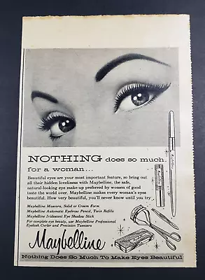 1957 Print Ad Maybelline Mascara Eyebrow Pencil Eye Shadow Tweezers • $8.99