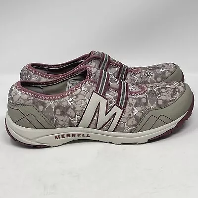 Merrell Kamori Eden Shoes Womens 9 Tan Mauve Camo Slip On Sneaker Casual Comfort • $29.99