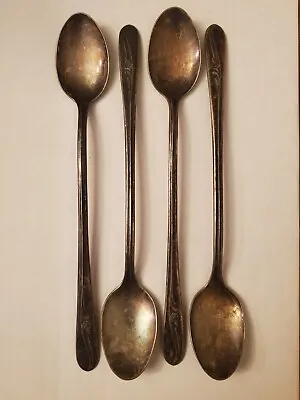 Vintage Silverplate H & T Mfg. Co. Ice Tea Spoons Lot Of 4 • $8