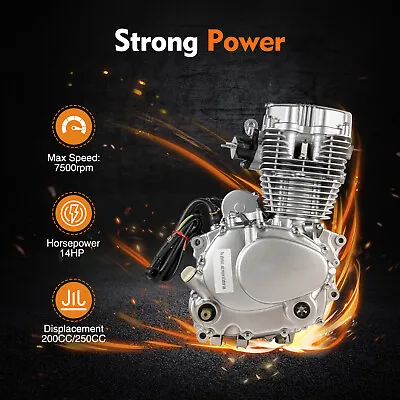 200cc 250cc 4-stroke CG250  Dirt Bike ATV Engine W/ Manual 5-Speed Transmission • $360.06