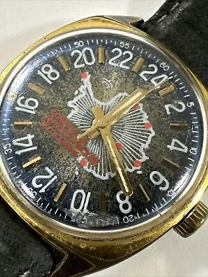 Vintage Raketa 24 Hour Antarctica Polar Watch Vintage Men's Watch Soviet Watch • £124.07