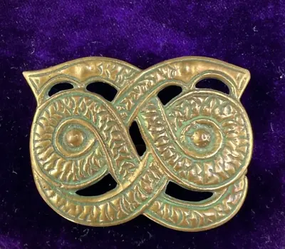 Vintage Kalevala Koru Finland Bronze Kaarmesolki Snakes Brooch Pin • $34.95