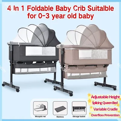 3 In 1 Baby Bedside Bassinet Cot Crib Co Sleeper Bed Infant Portable Cradle * • $127.77