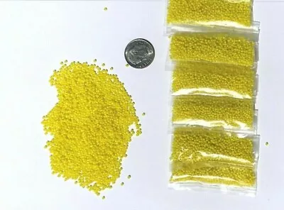 Vintage/Antique Micro Seed Beads-13-14/0 Bright Rich Goldfinch Yellow-4g Bags • $5.95